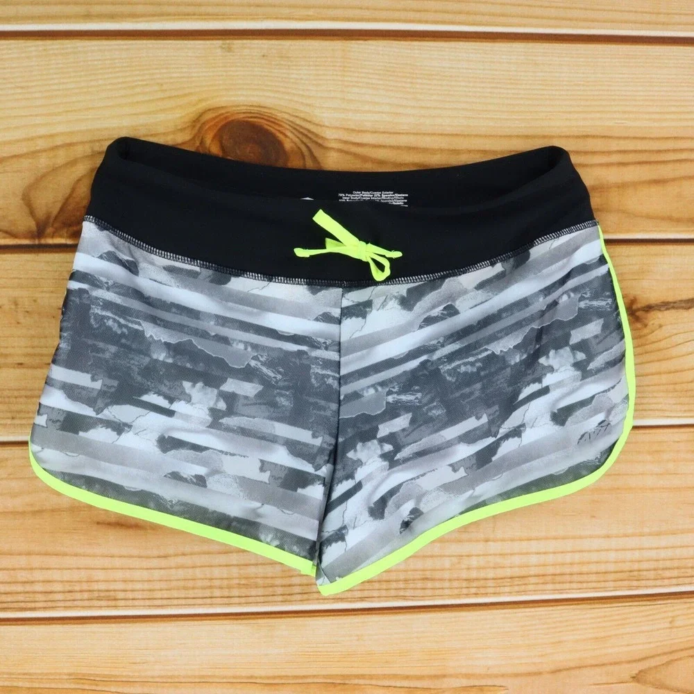 Avia Athletic Shorts‎ Womens Size M Multicolor Striped Stretch Lined Drawstring